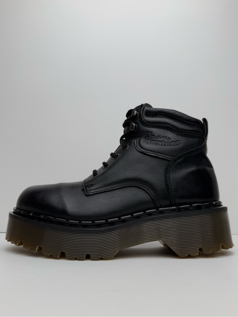 Dr. Martens Boots Vintage England Envy Black Greasy Leather MIE Platforms UK 6 - Picture 5 of 16